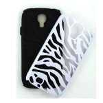 Wholesale Samsung Galaxy S4 Zebra Hybrid Case (White - Black)